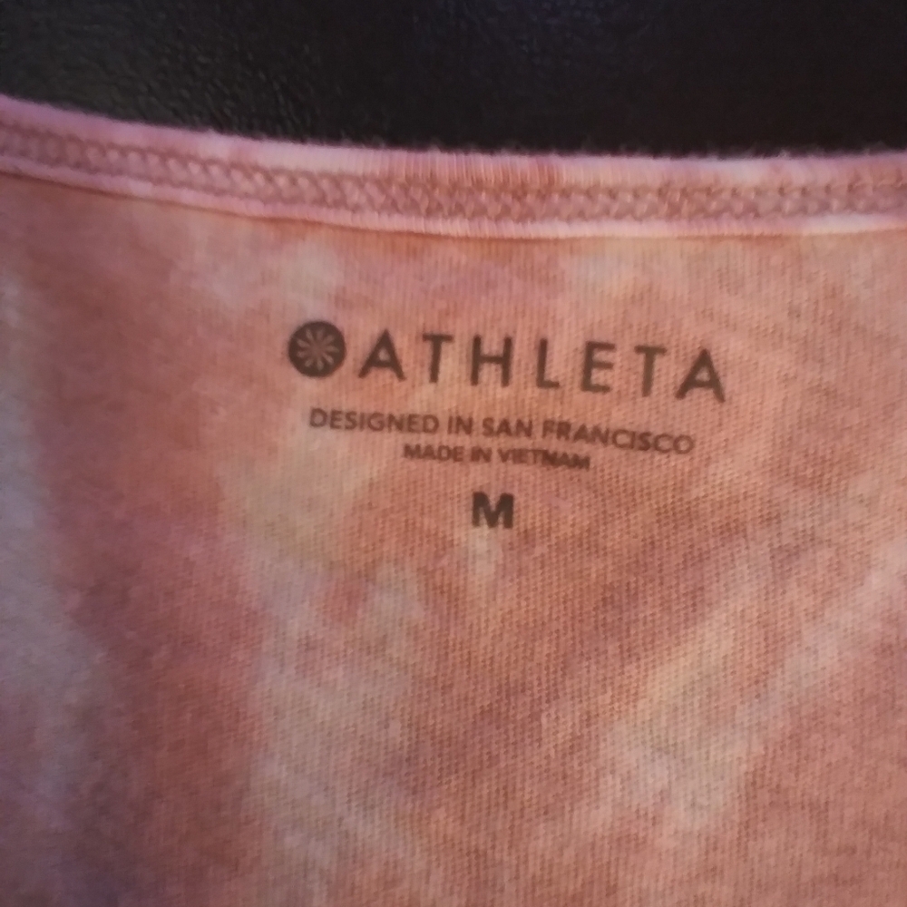Athleta Pink Tie-Dye Tank Top 100% Cotton Size M Athleisure Athletic Casual - Picture 6 of 9